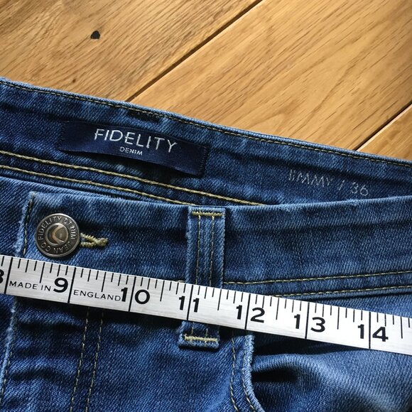 Fidelity Jimmy Helios Blue Denim Square Pocket Straight Leg Jeans - Picture 11 of 16